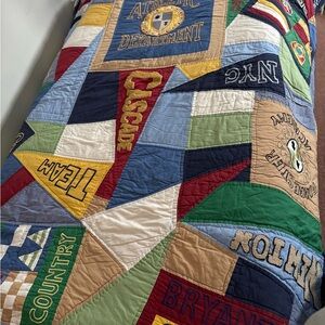 Quilt. Pottery Barn Kids. Sport theme. Twin
